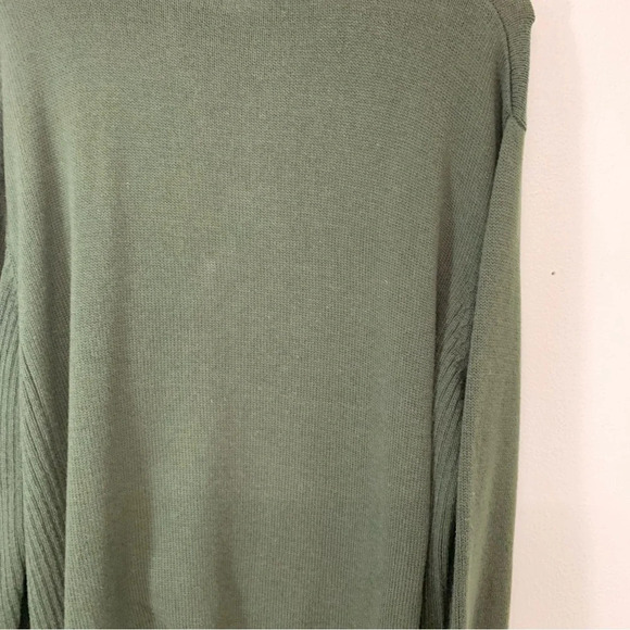 David Taylor  Mens Sweater XL Olive Green  1/4 Zip Fleece Collar Cotton Rib Knit - Picture 8 of 10